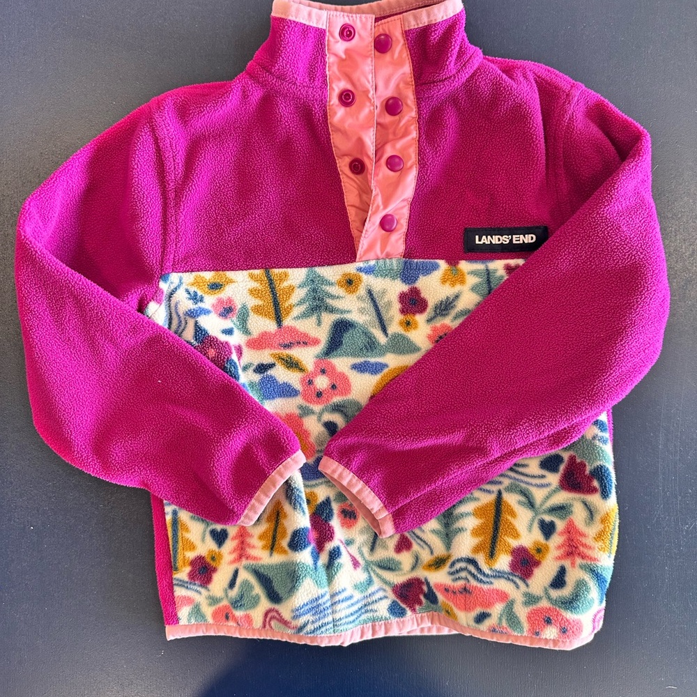 Lands' End Kids' Pink Fleece Pullover